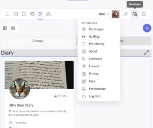 Screenshot of user interface once logged in showing all the social media functions